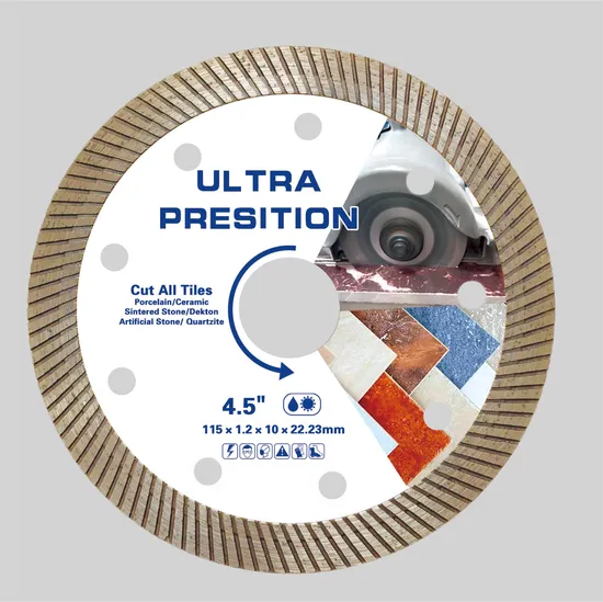 Hot Press Diamond Hand Tool Cutter Machine Ultra Thin Turbo Disc Diamond Saw Blade Cutting for Dekton Stone Porcelain From 4inch to 9inch 